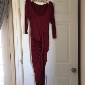 Vanity room red wrap dress